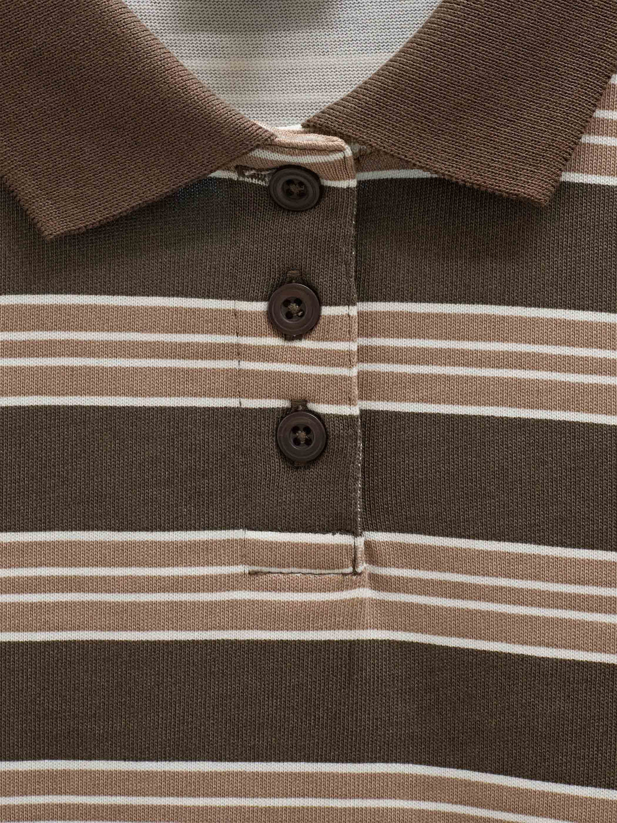 Stribet langærmet jerseypolo Kids - Brown | 101695 Hope