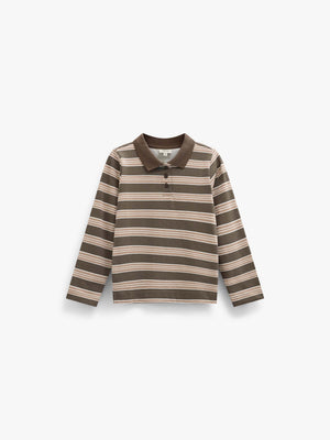 Stribet langærmet jerseypolo Tween - Brown | 101696 Hope