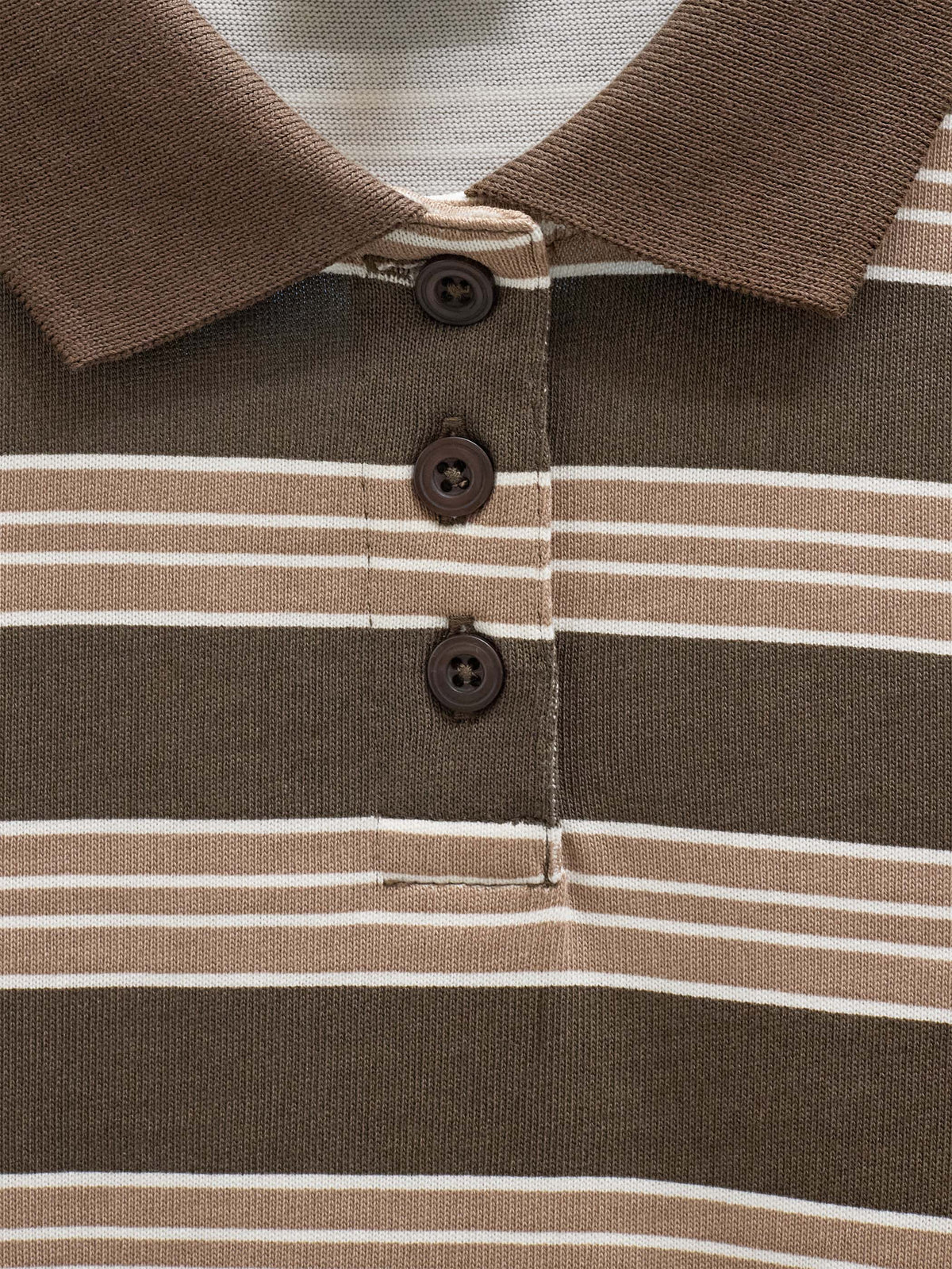 Stribet langærmet jerseypolo Tween - Brown | 101696 Hope