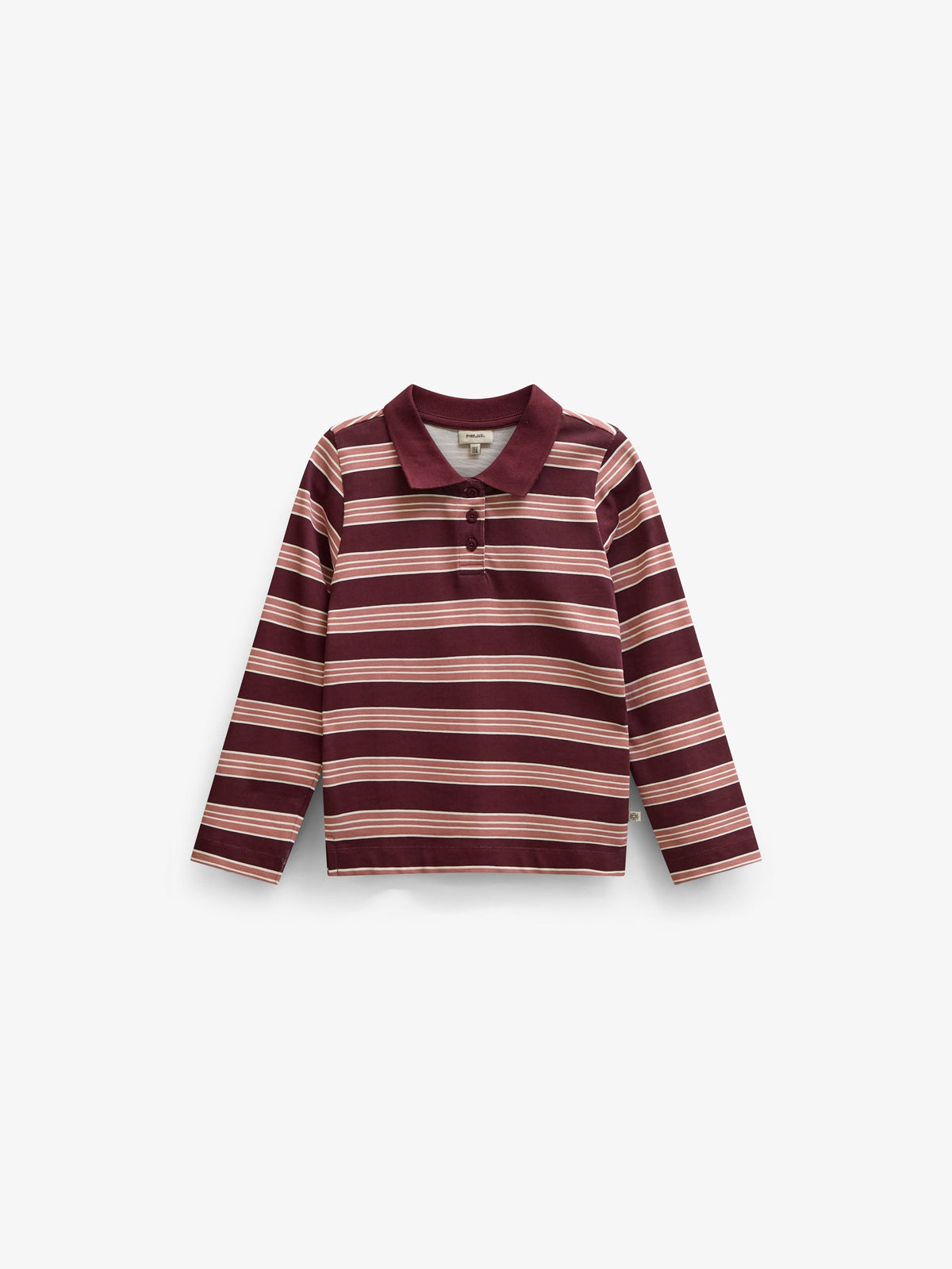 Stribet langærmet jerseypolo Tween - Bordeaux | 101698 Hope