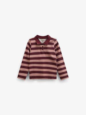 Stribet langærmet jerseypolo Kids - Bordeaux | 101697 Hope