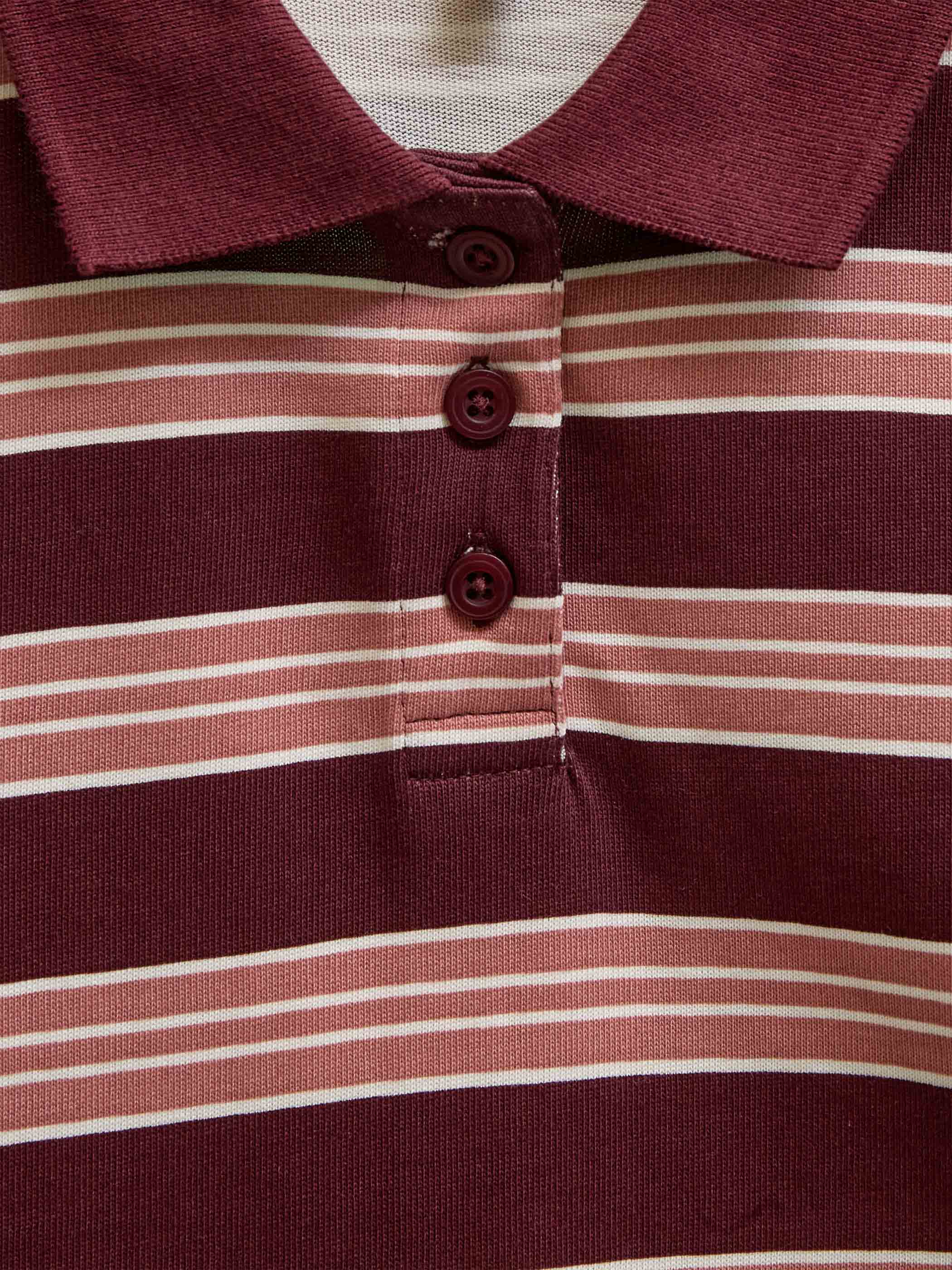 Stribet langærmet jerseypolo Tween - Bordeaux | 101698 Hope