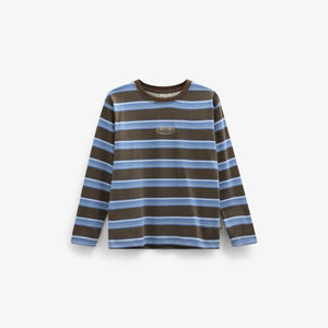 Stribet langærmet T-shirt Tween - Brown /Blue | 101700 Hugo
