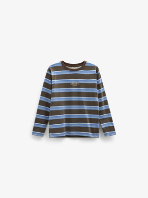 Stribet langærmet T-shirt Tween - Brown /Blue | 101700 Hugo
