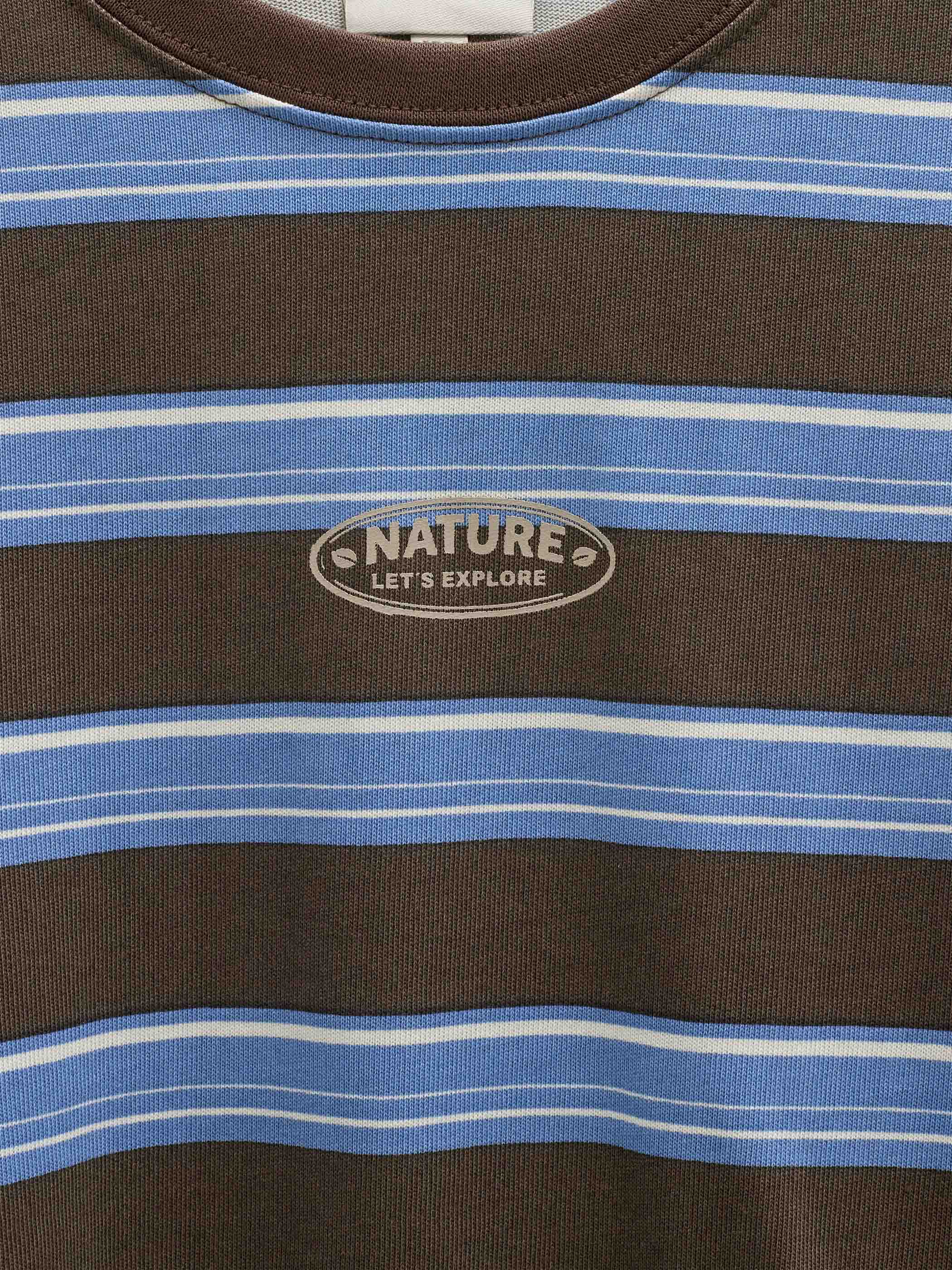 Stribet langærmet T-shirt Tween - Brown /Blue | 101700 Hugo