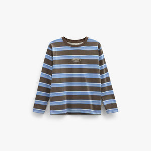 Stribet langærmet T-shirt Tween - Brown /Blue | 101700 Hugo