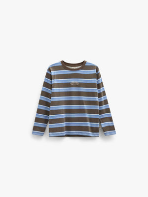 Stribet langærmet T-shirt Tween - Brown /Blue | 101700 Hugo