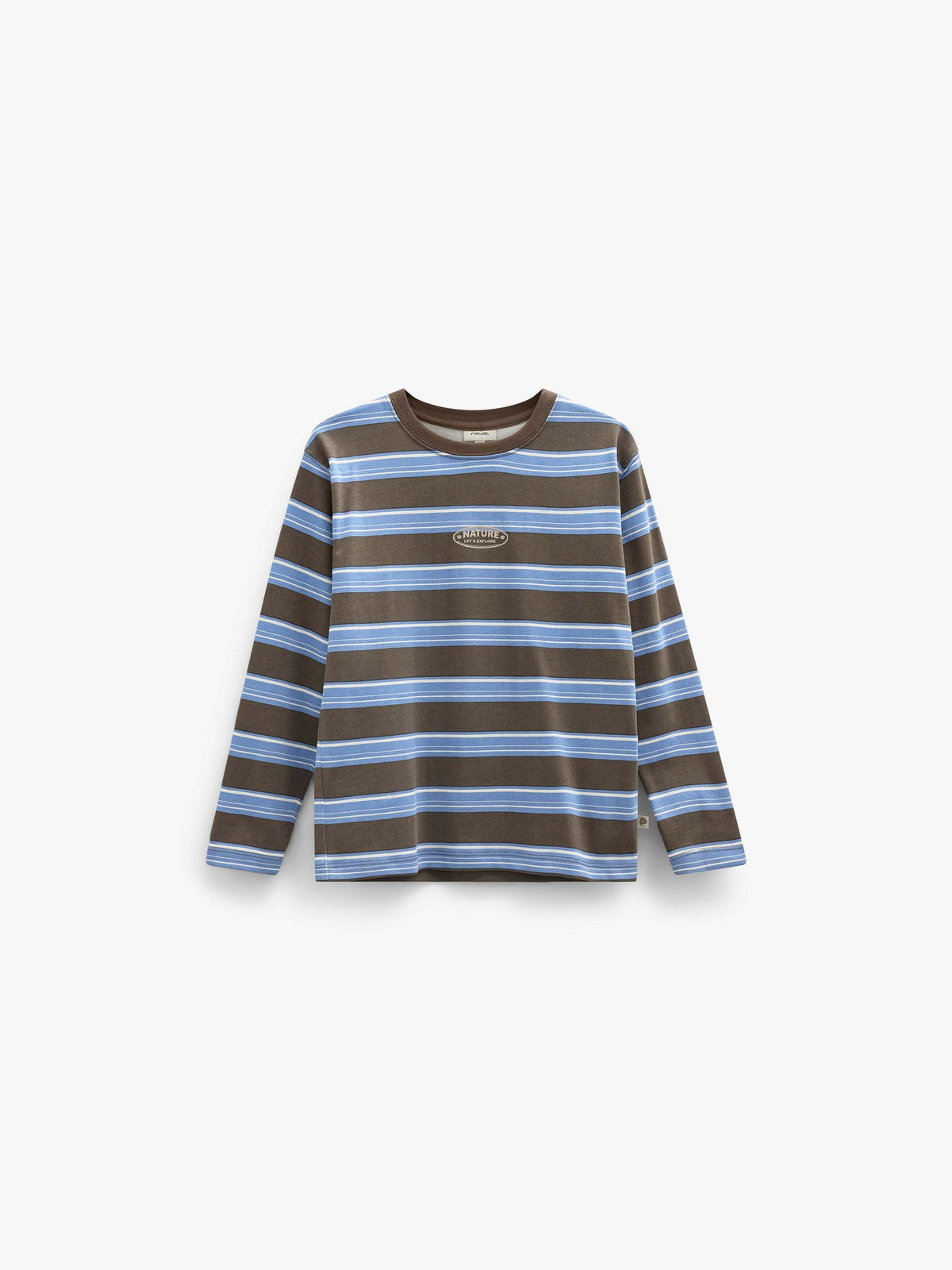 Stribet langærmet T-shirt Tween - Brown /Blue | 101700 Hugo