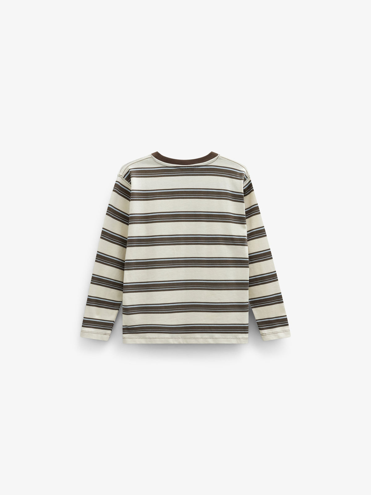 Stribet langærmet T-shirt Kids - Offwhite/Brown | 101701 Hugo