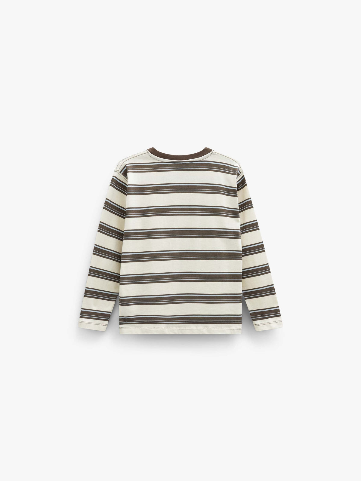 Stribet langærmet T-shirt Tween - Offwhite/Brown | 101702 Hugo