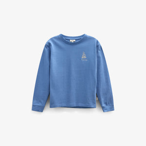 Langærmet T-shirt med rygprint Tween - Dusty Blue | 101708 Weston