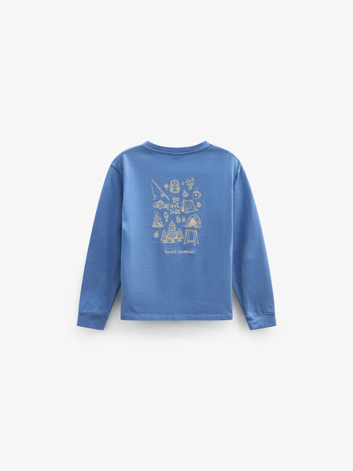 Langærmet T-shirt med rygprint Kids - Dusty Blue | 101707 Weston