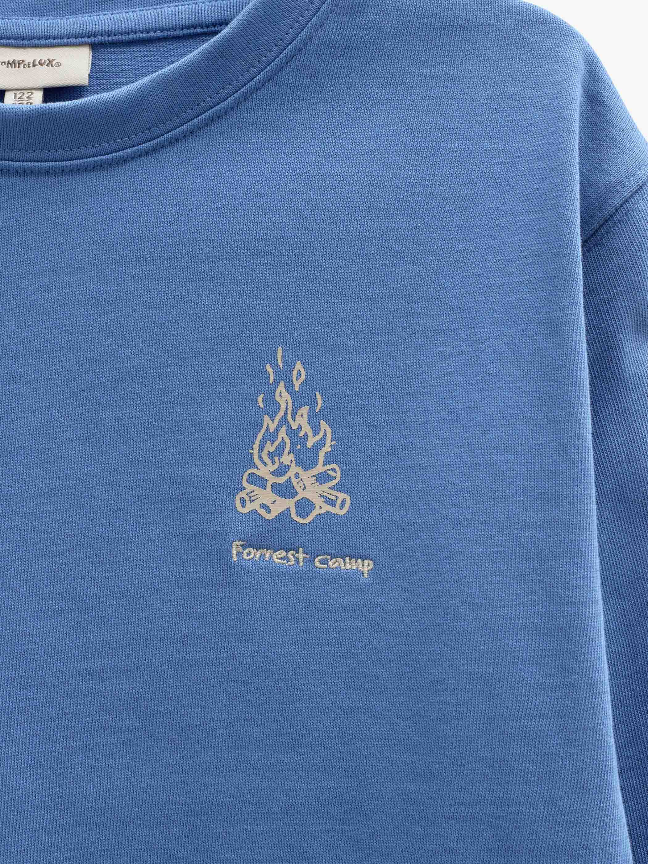 Langærmet T-shirt med rygprint Kids - Dusty Blue | 101707 Weston