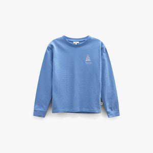 Langærmet T-shirt med rygprint Kids - Dusty Blue | 101707 Weston