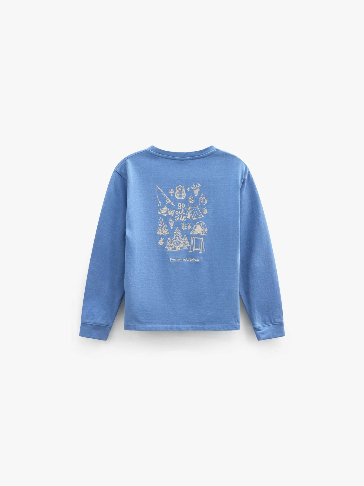 Langærmet T-shirt med rygprint Kids - Dusty Blue | 101707 Weston