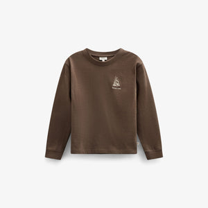 Langærmet T-shirt med rygprint Tween - Brown | 101710 Weston