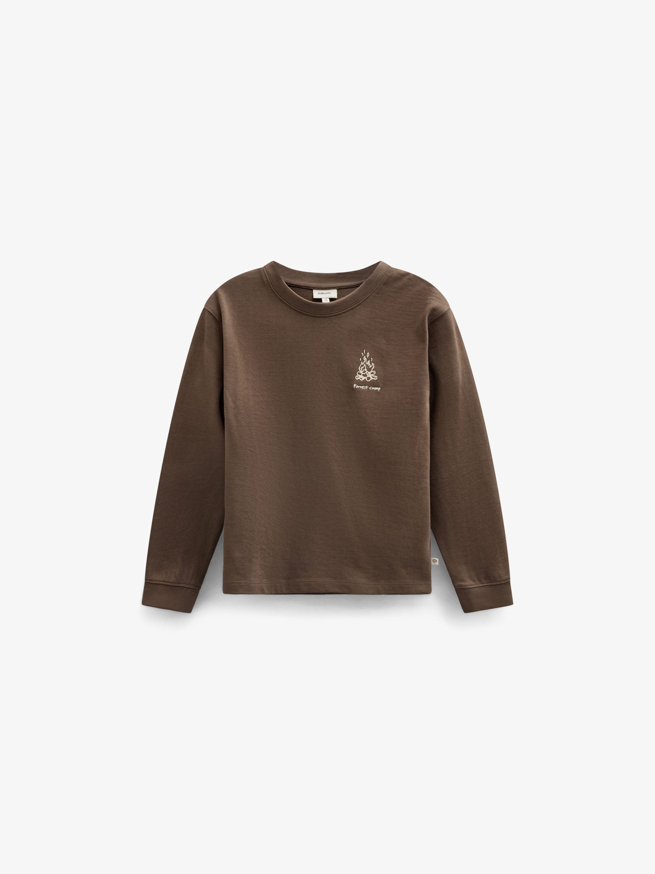 Langærmet T-shirt med rygprint Kids - Brown | 101709 Weston