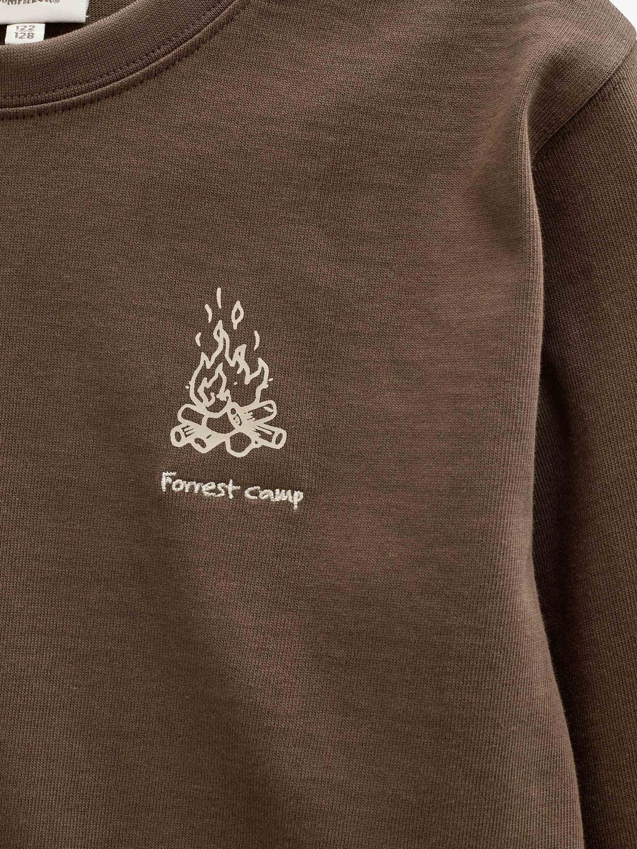 Langærmet T-shirt med rygprint Tween - Brown | 101710 Weston