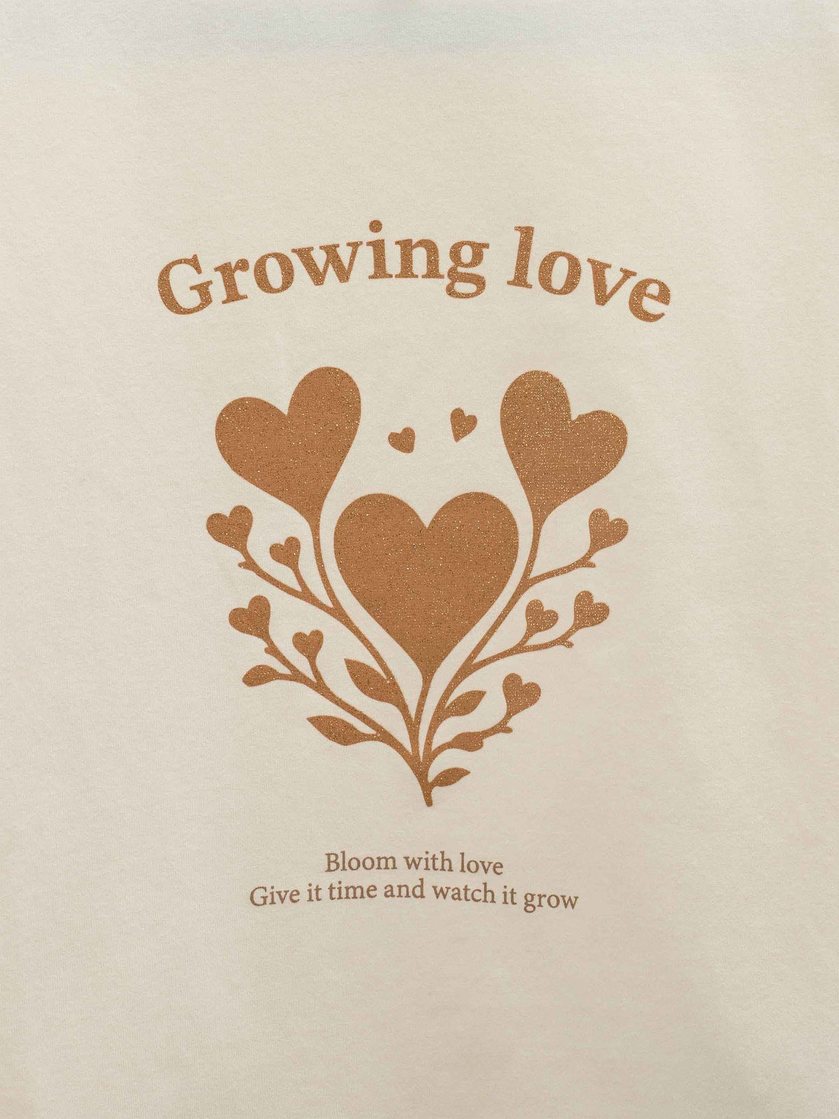 Langærmet T-shirt med glitter print Kids - Offwhite | 101711 Piper