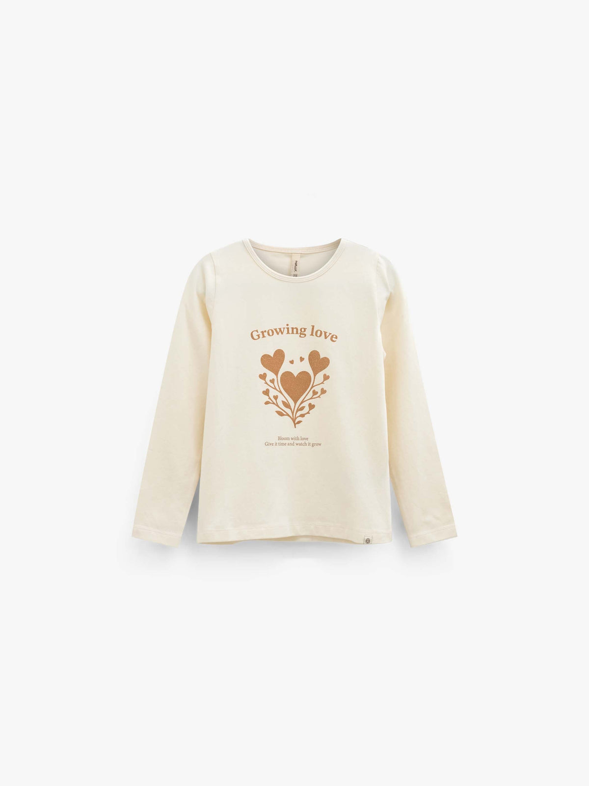 Langærmet T-shirt med glitter print Tween - Offwhite | 101712 Piper