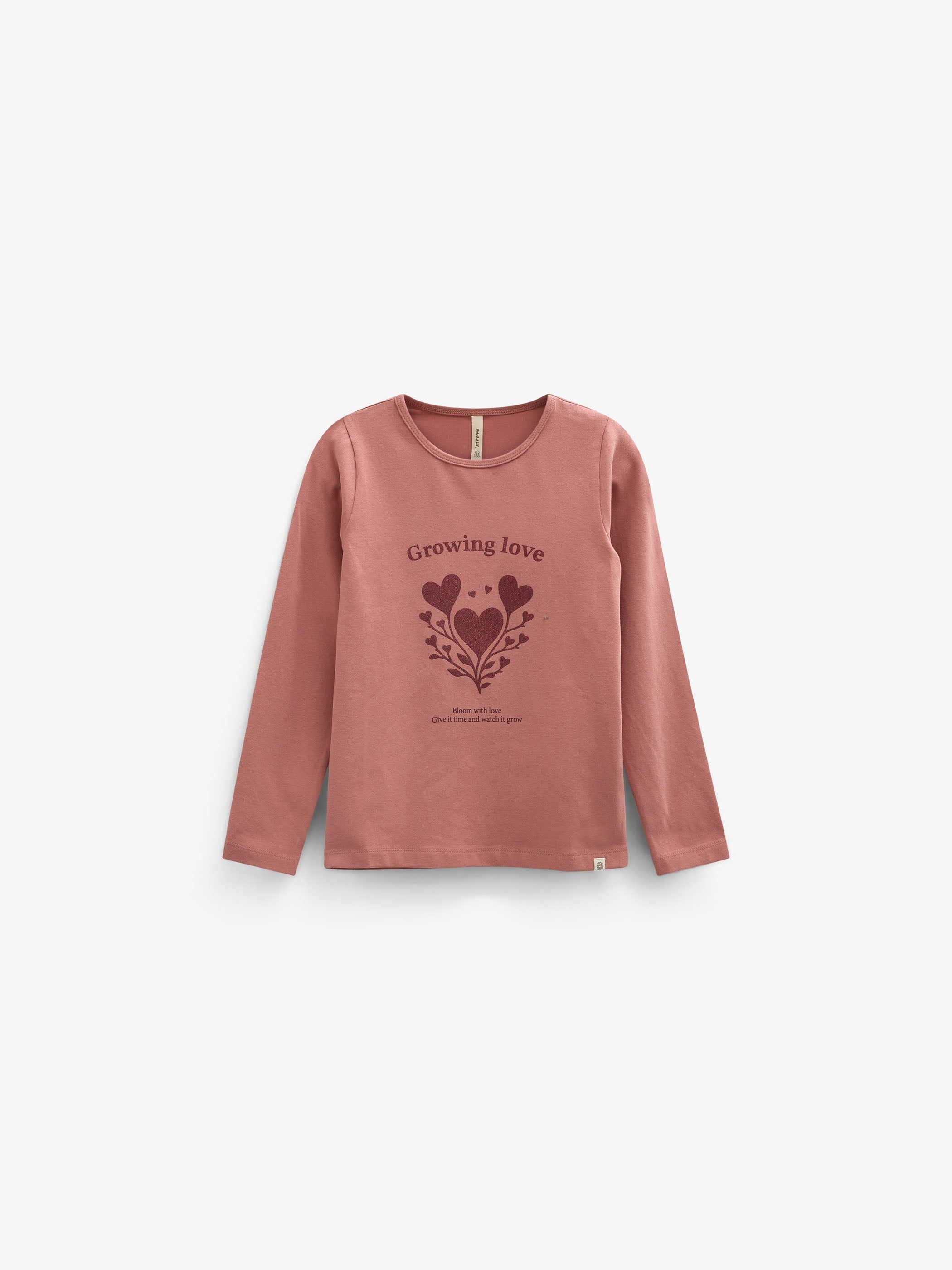 Langærmet T-shirt med glitter print Tween - Dusty Rose | 101714 Piper
