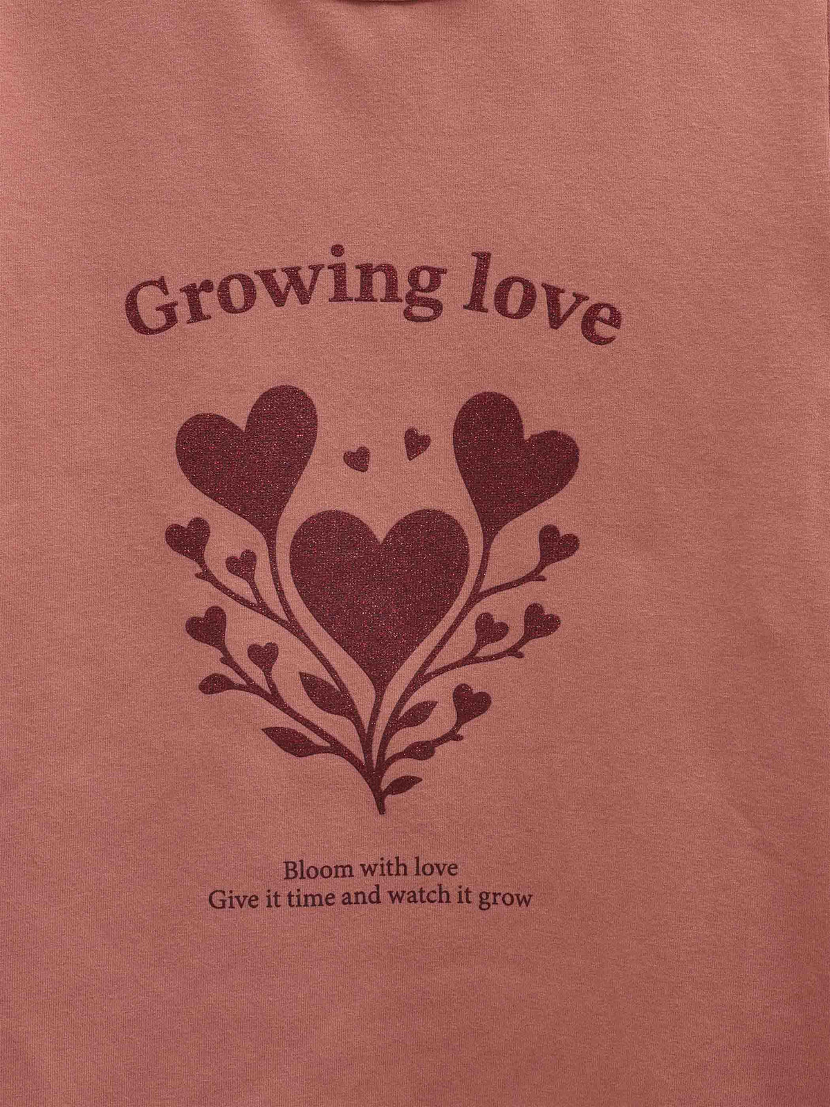 Langærmet T-shirt med glitter print Tween - Dusty Rose | 101714 Piper