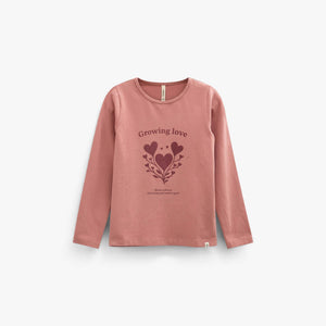 Langærmet T-shirt med glitter print Tween - Dusty Rose | 101714 Piper