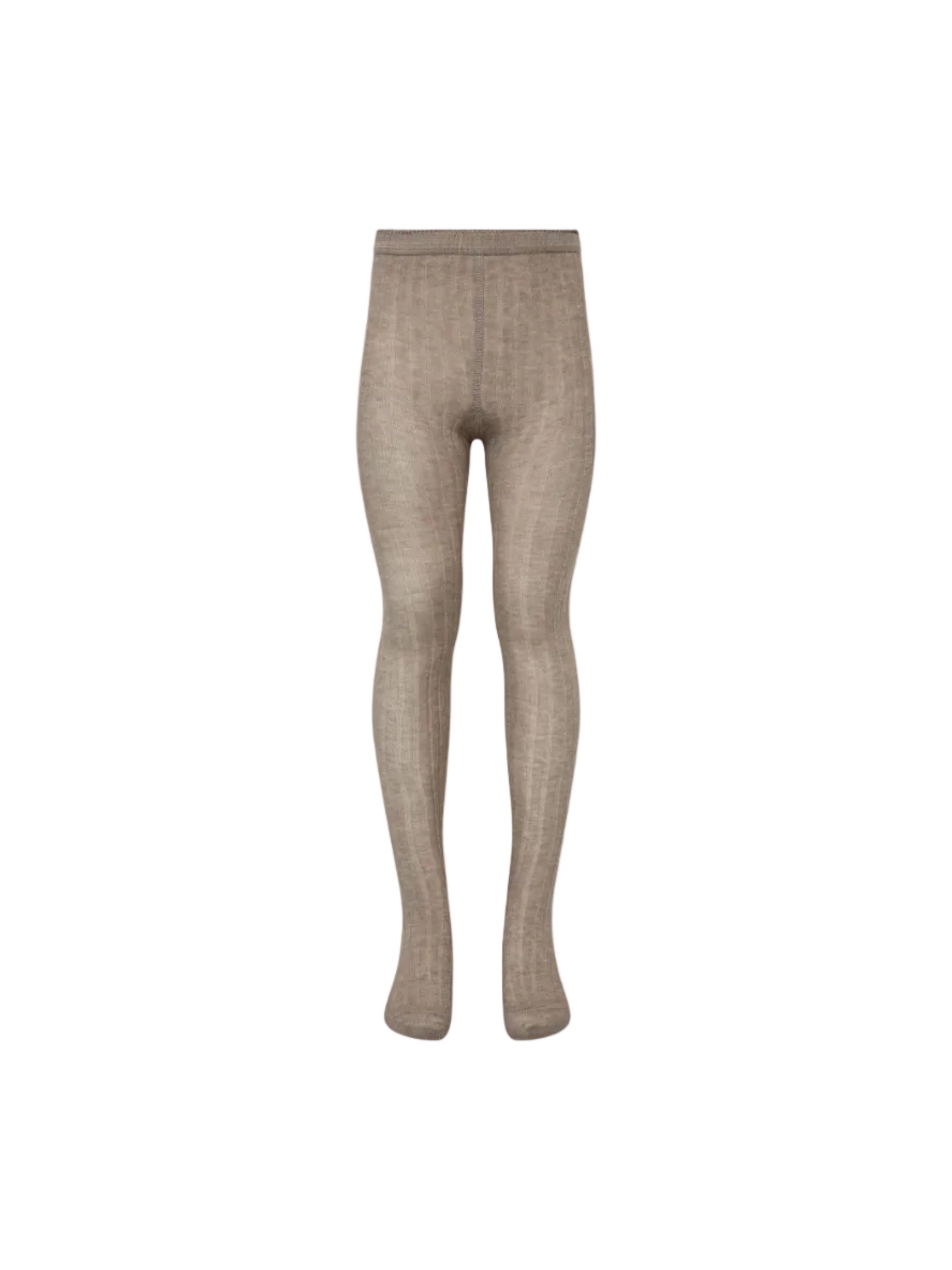 MP Ribstrikkede strømpebukser i uld - All - Beige Melange | 101720 MP 128