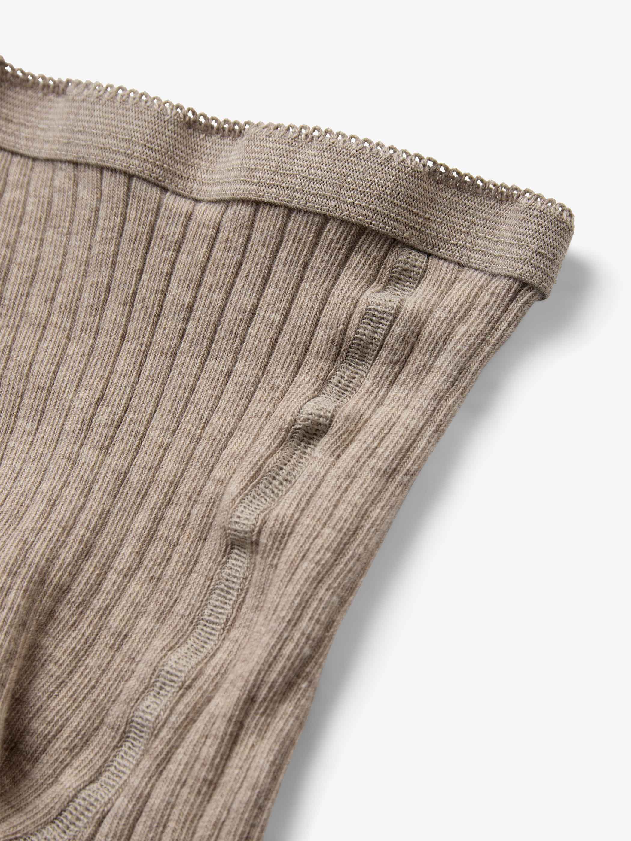 MP Ribstrikkede strømpebukser i uld - All - Beige Melange | 101720 MP 128