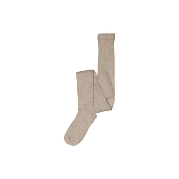 MP Ribstrikkede strømpebukser i uld - All - Beige Melange | 101720 MP 128