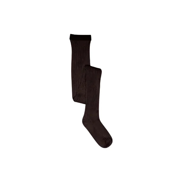 MP Ribstrikkede strømpebukser i bomuld - All - Dark Brown | 101721 MP 130