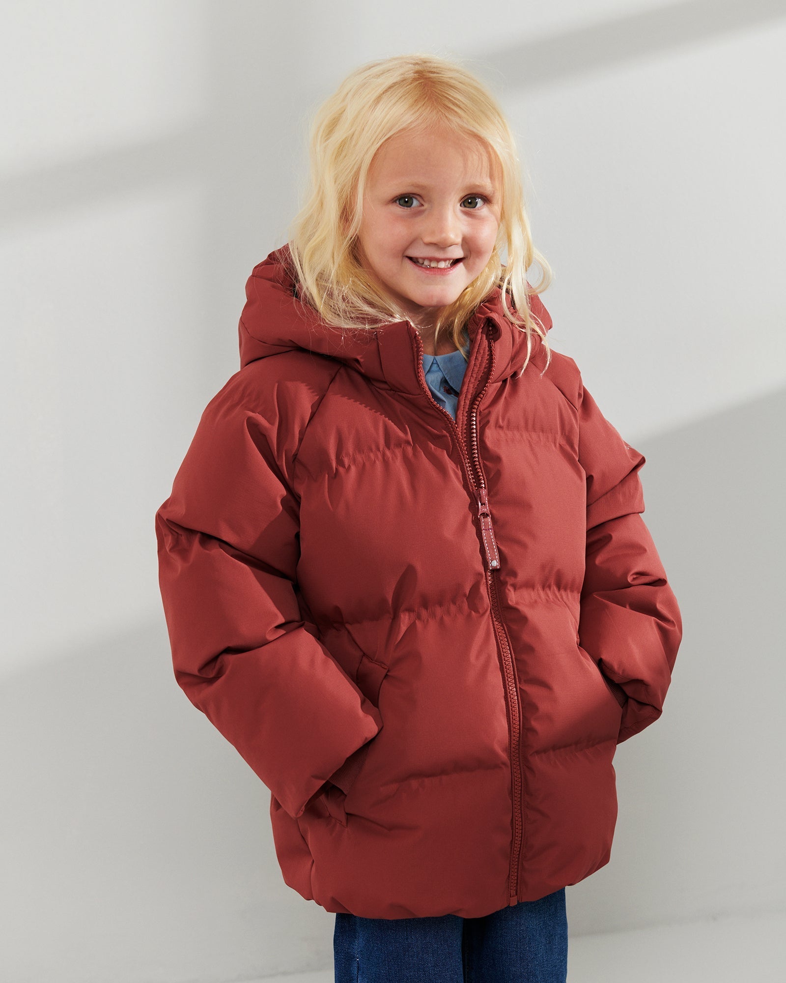 Pufferjakke til vinter - Kids - Dark Rose