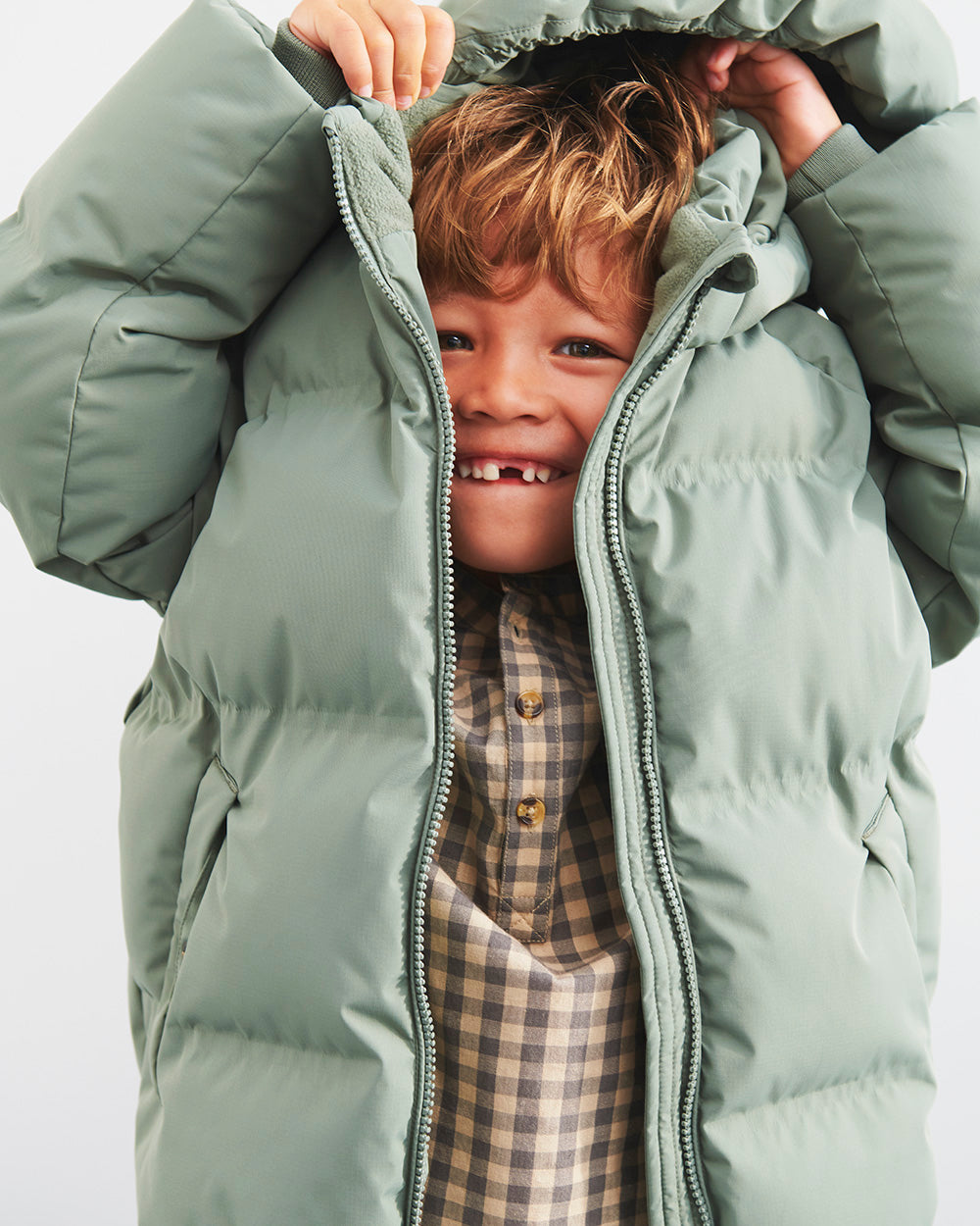 Pufferjakke til vinter - Kids - Green
