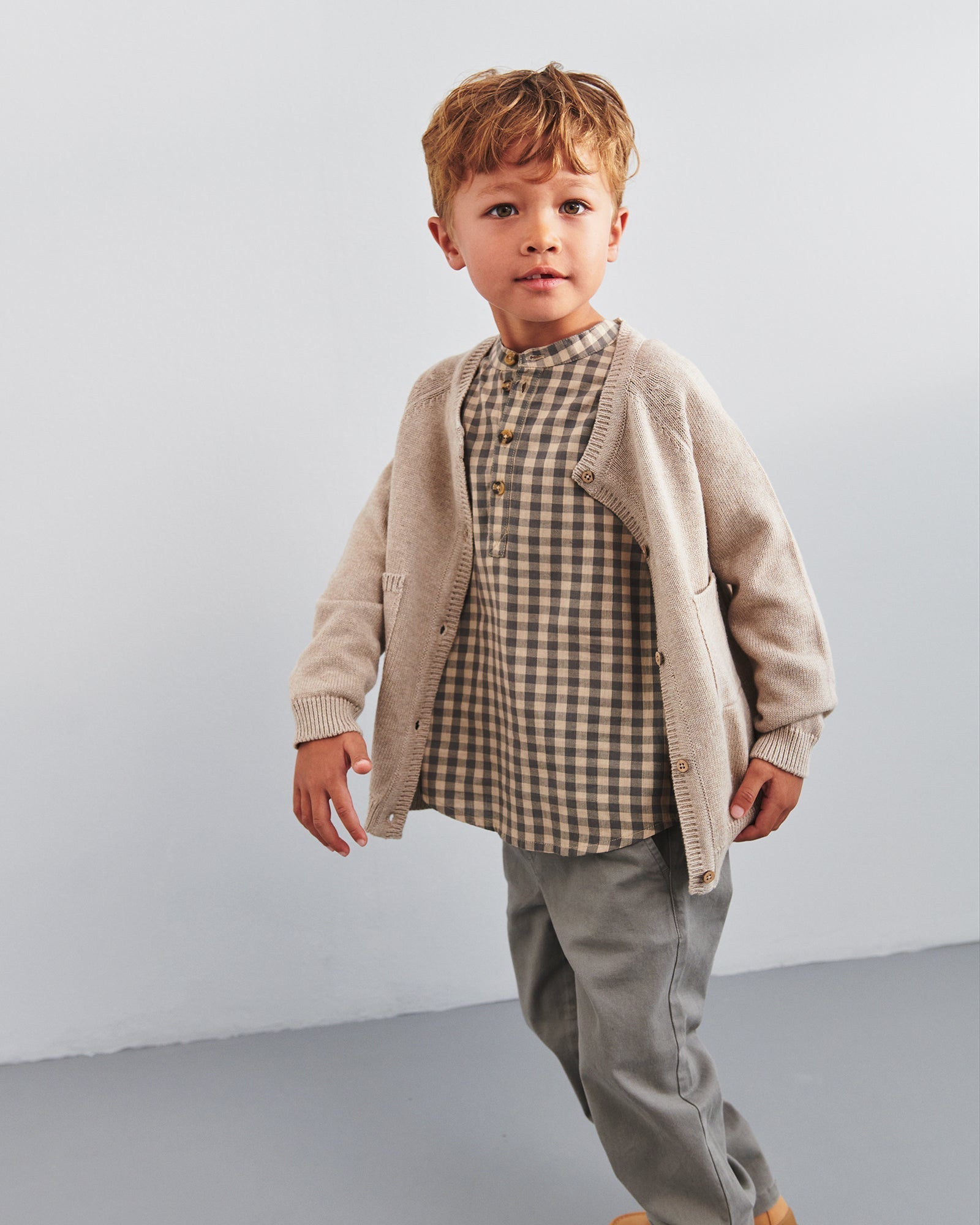 Relaxed pull-on-chinos - Kids - Grey