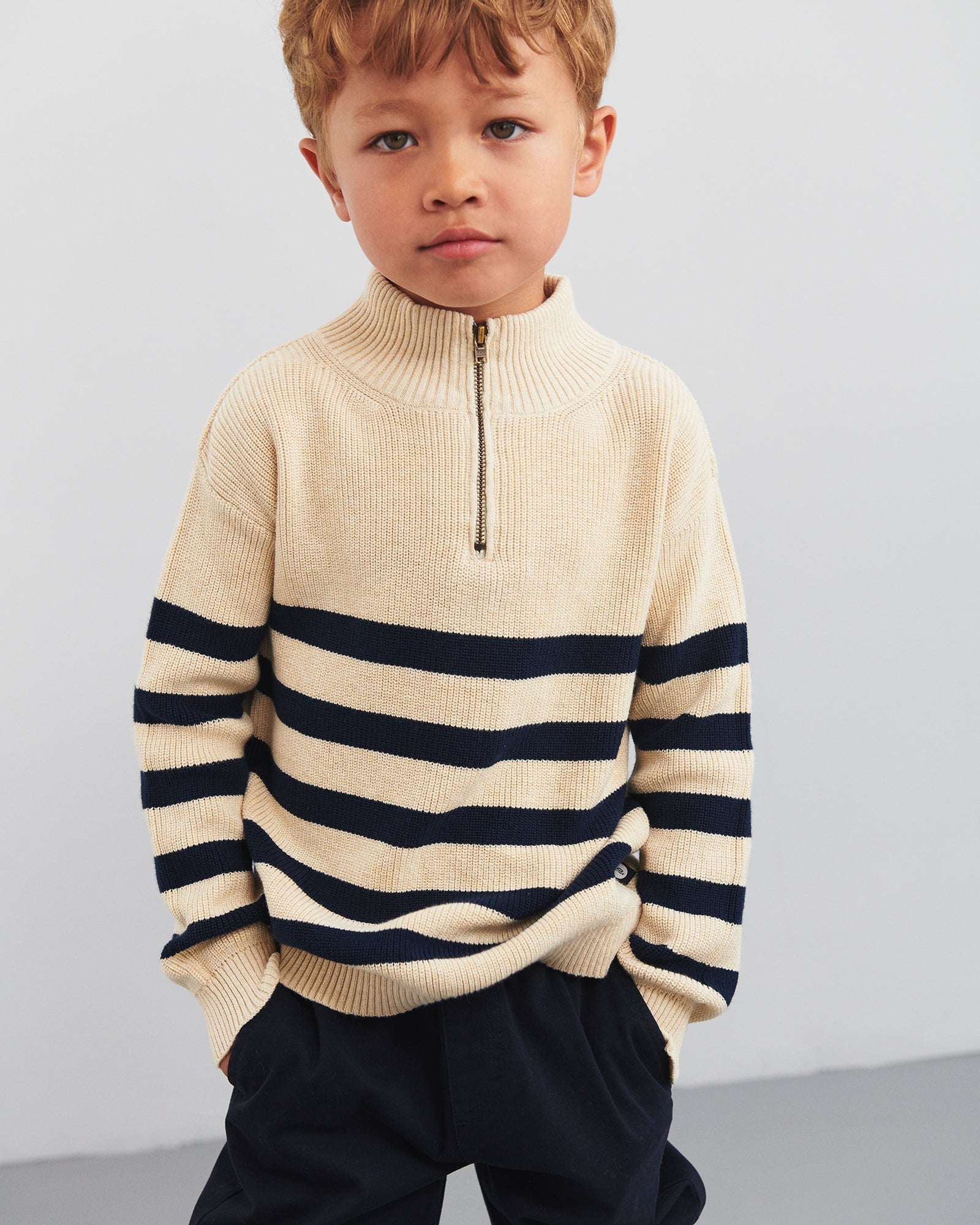 Relaxed pull-on-chinos - Kids - Navy