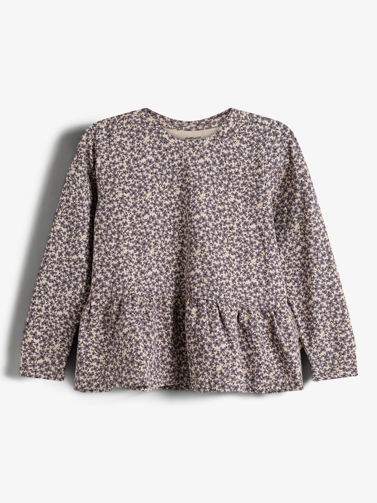 Peplum-bluse i jersey med ditsy-print - Kids - Dusty Purple