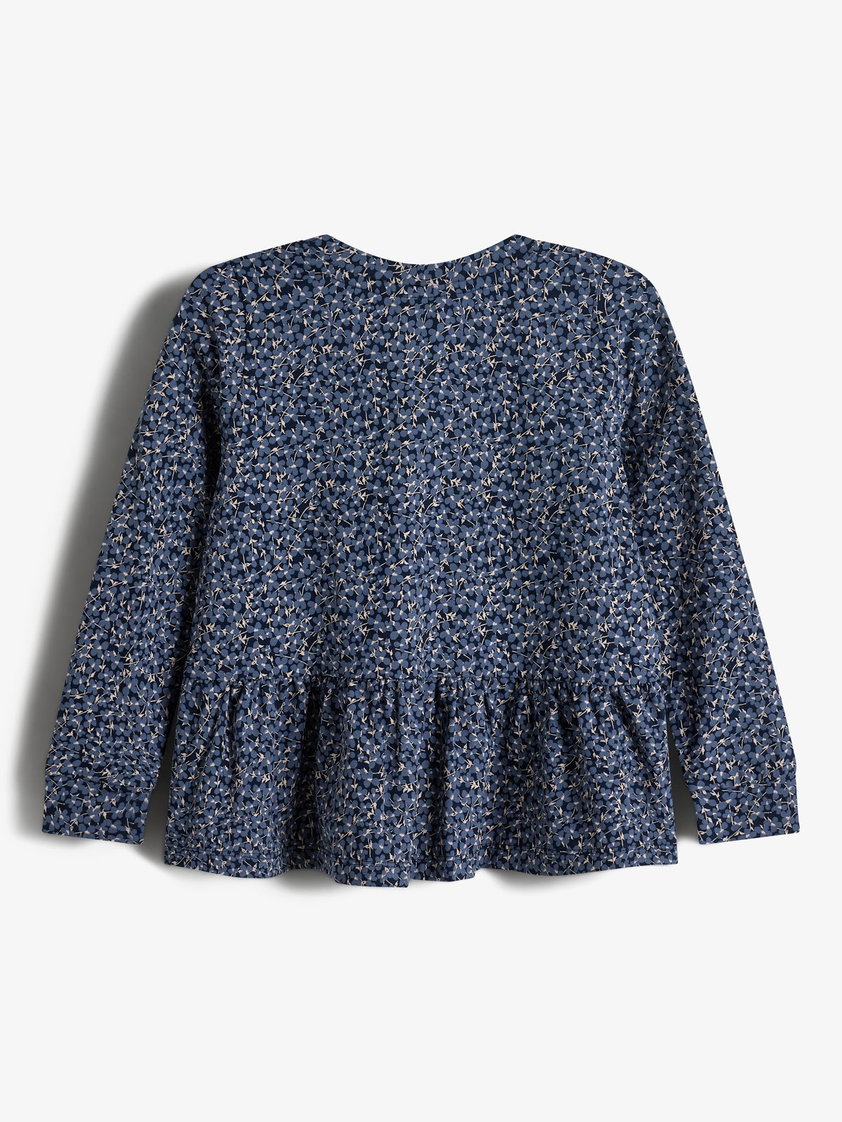 Peplum-bluse i jersey med ditsy-print - Kids - Blue