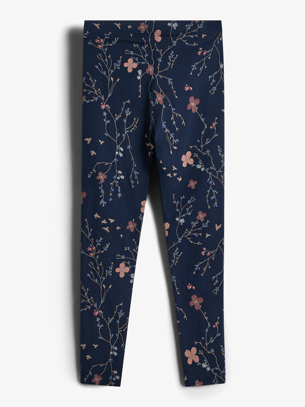 Jersey-leggings m. blomsterprint - Kids - Blue/Rose