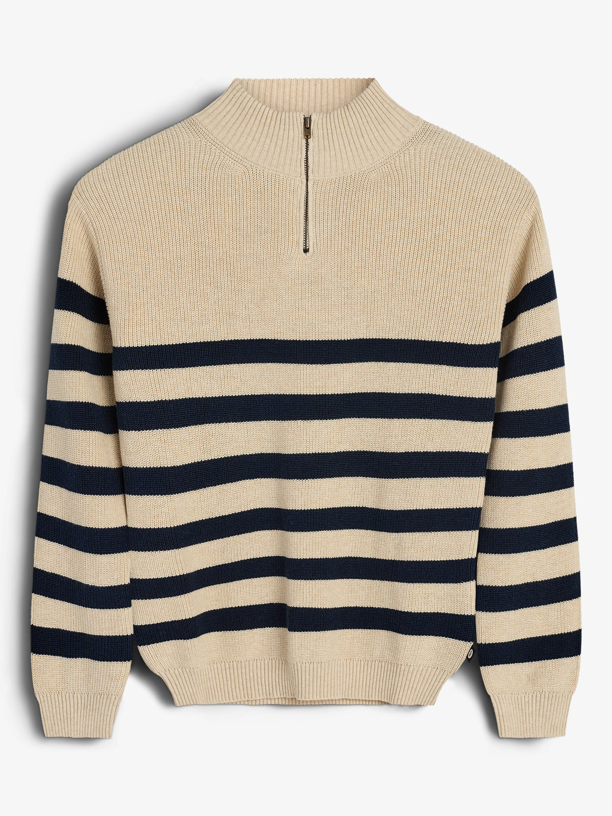 Sweater med kort lynlås - Kids - Beige/Navy