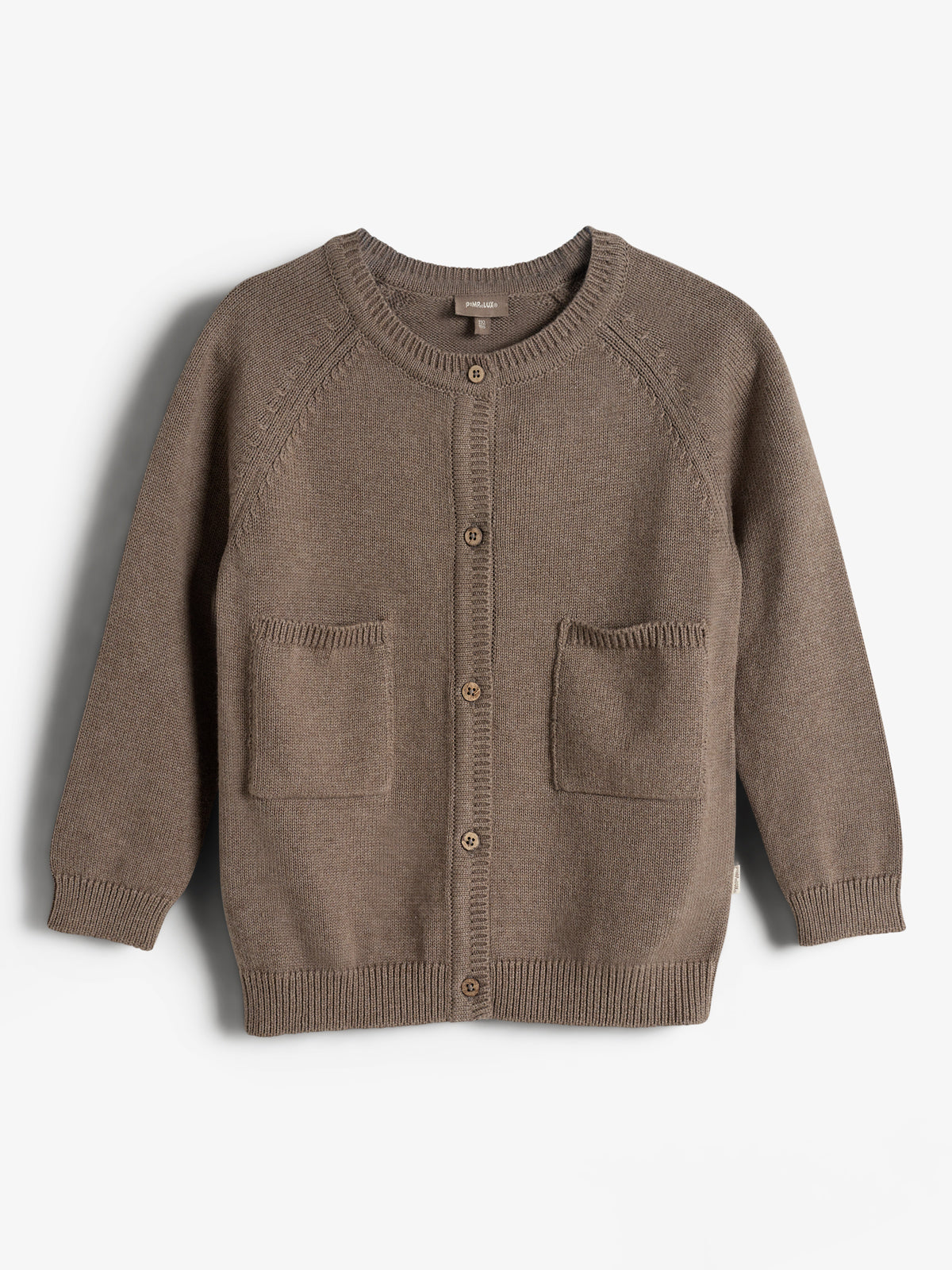 Cardigan i bomuldsstrik - Kids - Brown Melange