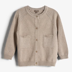 Cardigan i bomuldsstrik - Kids - Light Beige Melange