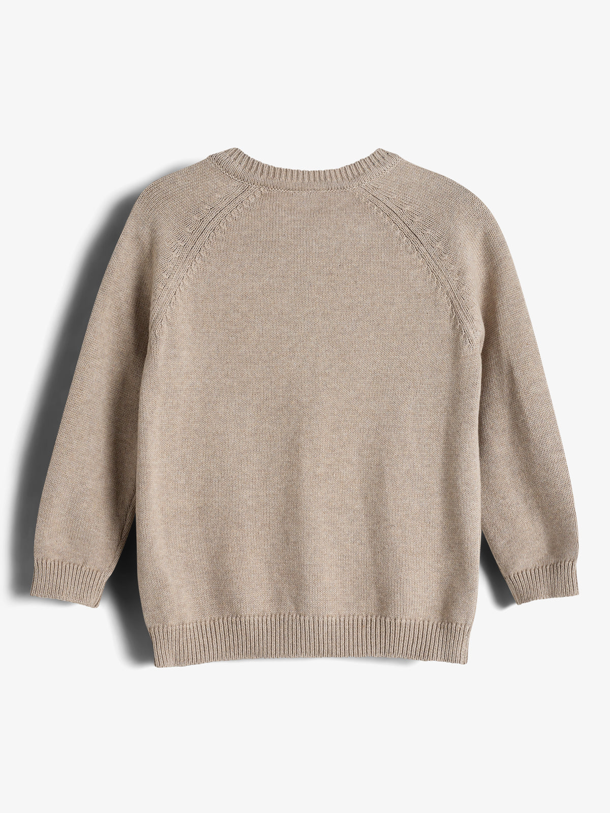 Cardigan i bomuldsstrik - Kids - Light Beige Melange