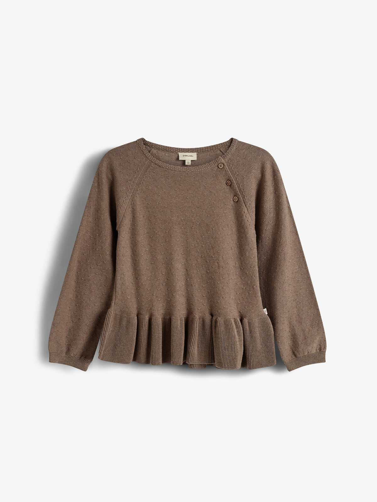 Tunika i bomuldsstrik - Kids - Brown Melange