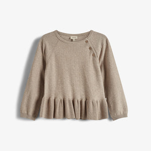 Tunika i bomuldsstrik - Kids - Light Beige Melange