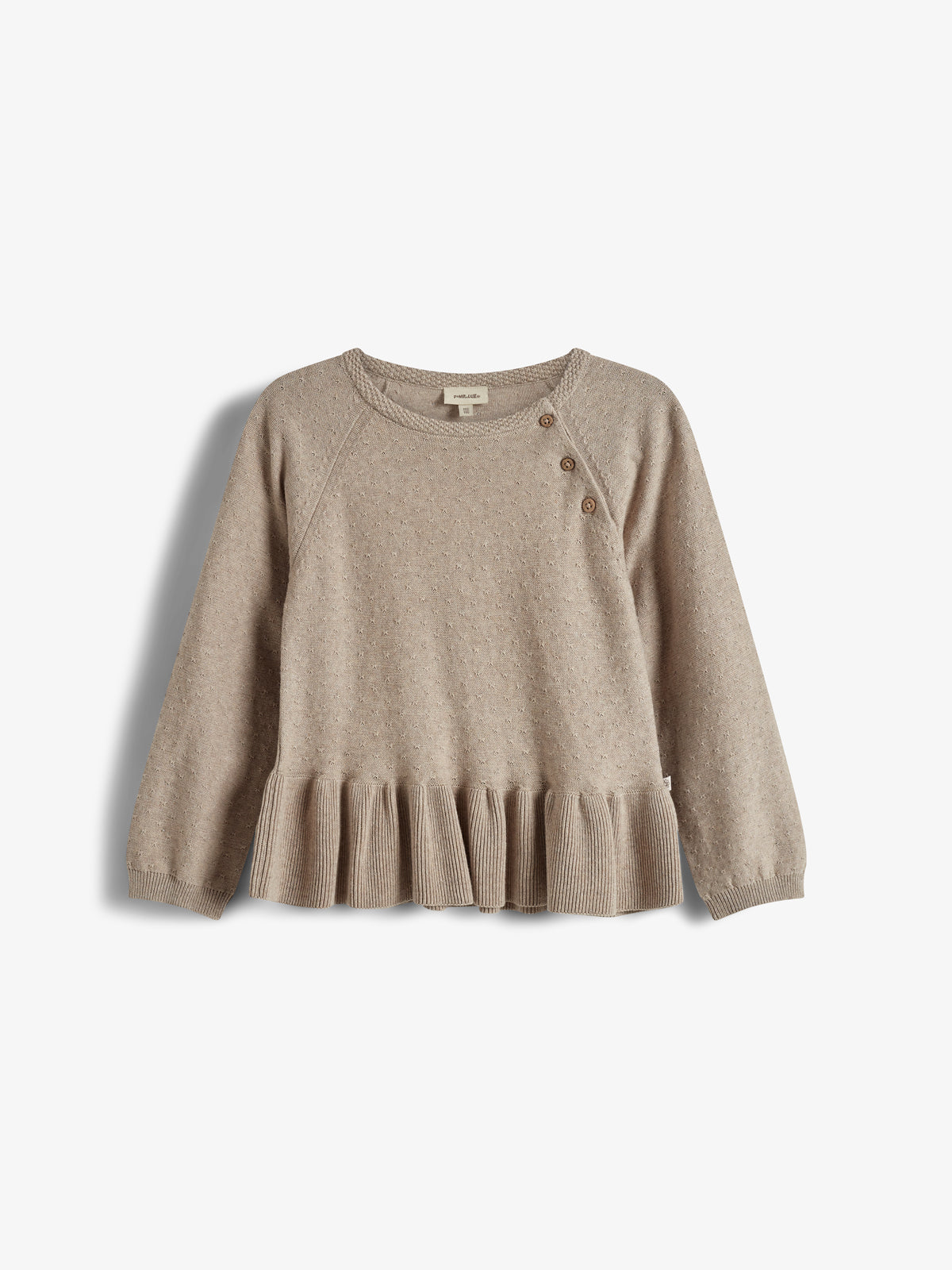 Tunika i bomuldsstrik - Kids - Light Beige Melange