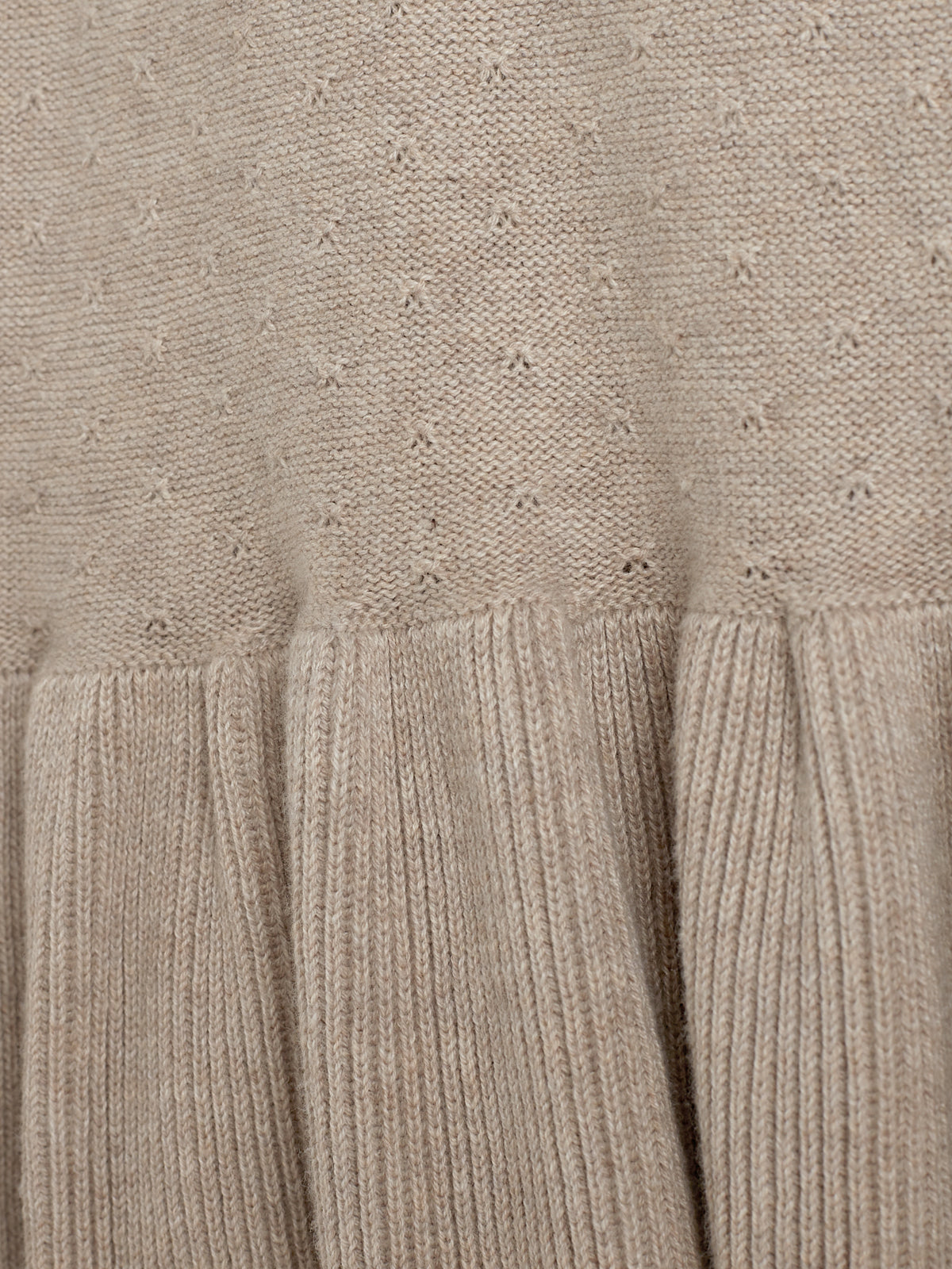 Tunika i bomuldsstrik - Kids - Light Beige Melange