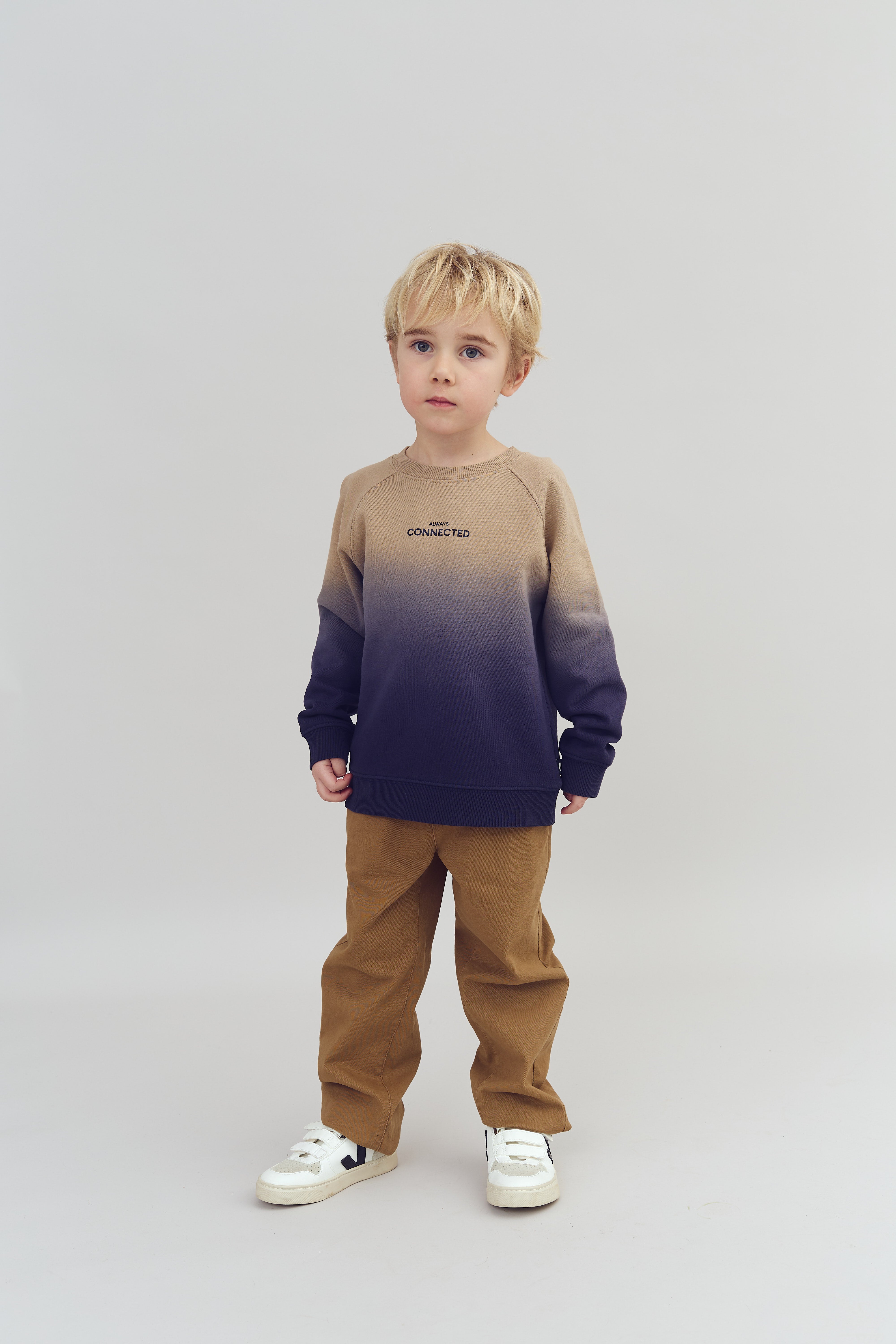 Relaxed pull-on-chinos - Kids - Walnut