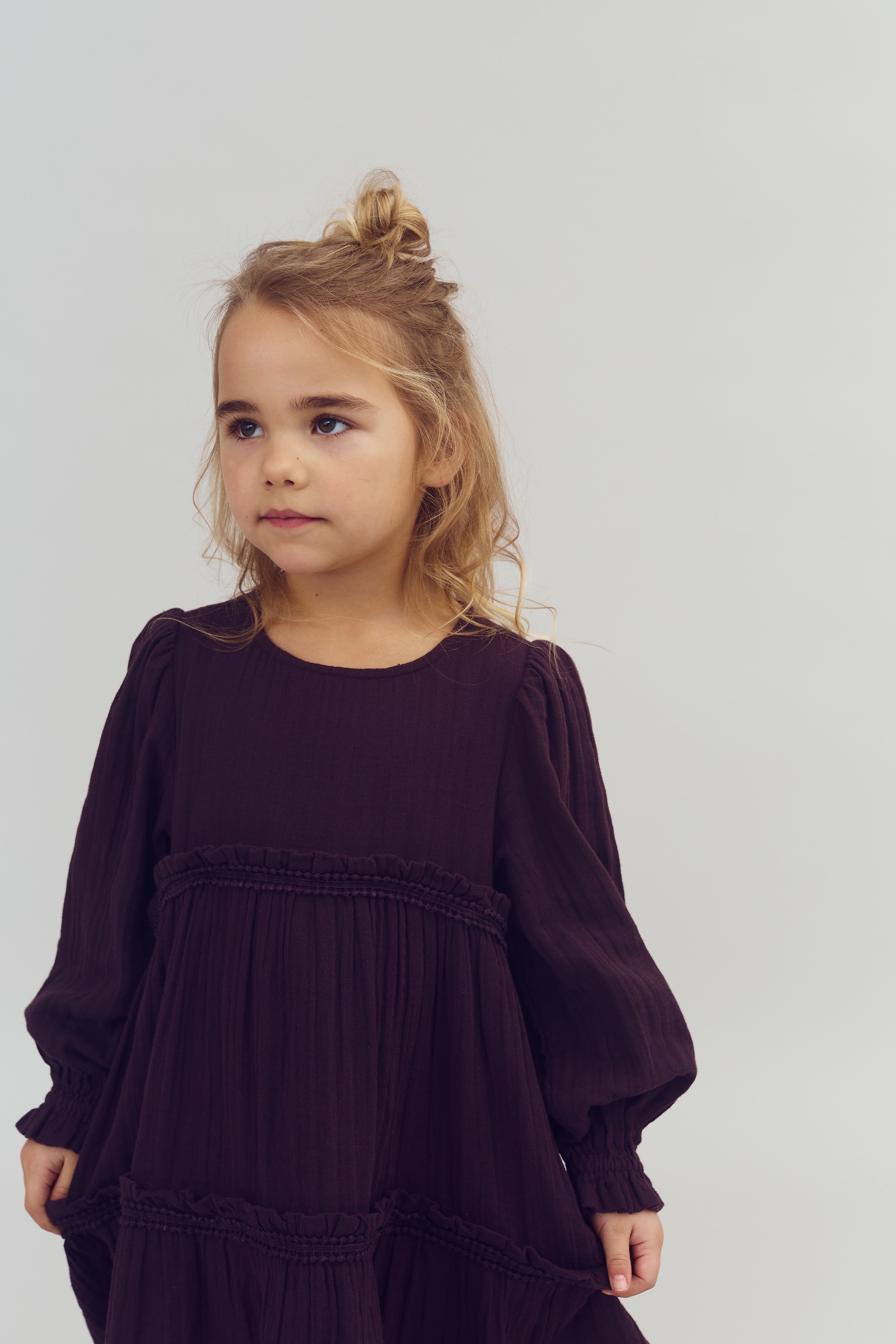 Boho kjole - Kids - Dark Purple