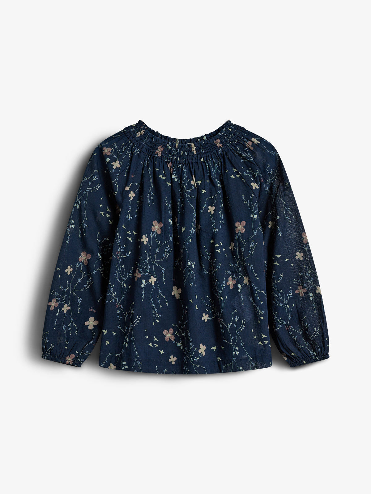 Tunika m. blomsterprint - Kids - Blue/Rose