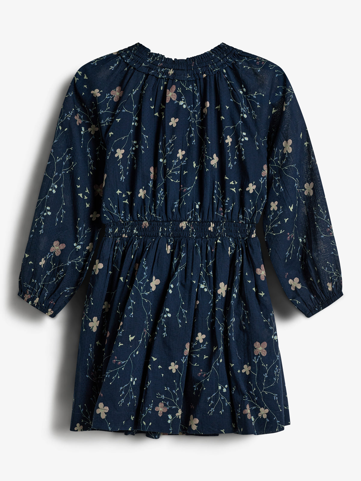 Smock-kjole med blomsterprint i taljen - Kids - Blue/Rose